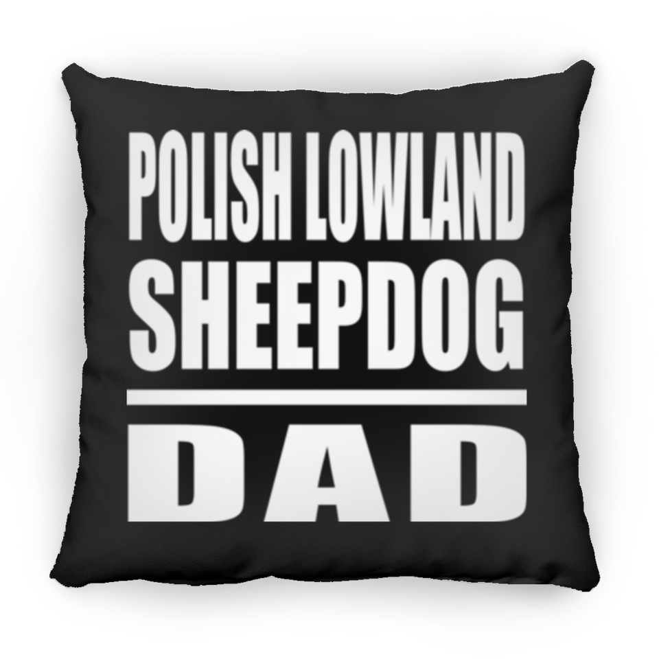 Polish Lowland Sheepdog Dad - Throw Pillow Black