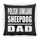 Polish Lowland Sheepdog Dad - Throw Pillow Black