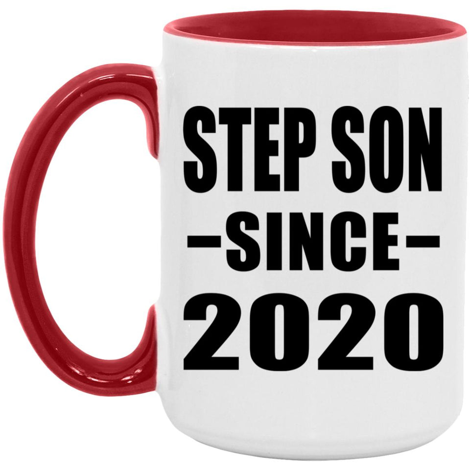 Step Son Since 2020 - 15oz Accent Mug Red