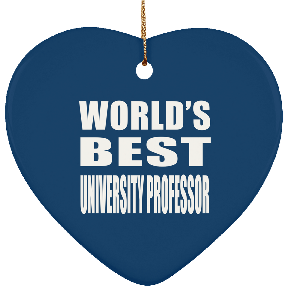 World's Best University Professor - Heart Ornament