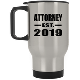 Attorney Established EST. 2019 - Silver Travel Mug