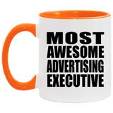 Most Awesome Advertising Executive - 11oz Accent Mug Orange