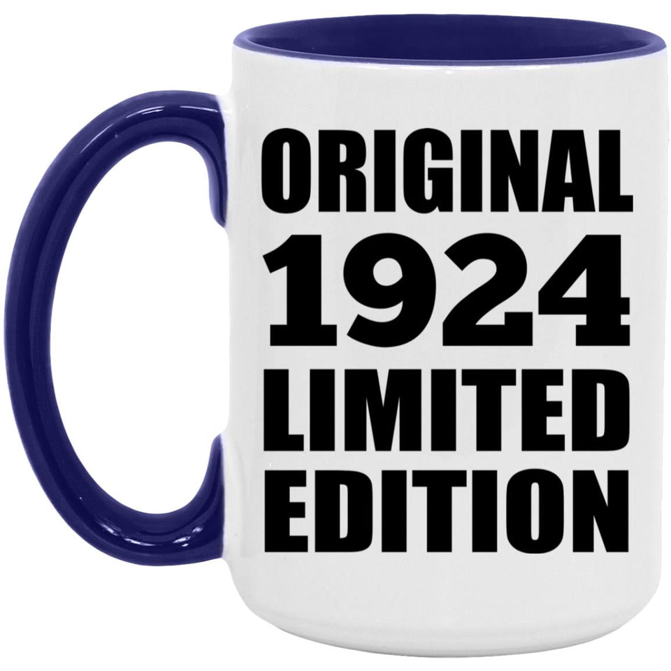 100th Birthday Original 1924 Limited Edition - 15oz Accent Mug Purple