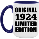 100th Birthday Original 1924 Limited Edition - 15oz Accent Mug Purple