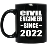 Civil Engineer Since 2022 - 11oz Coffee Mug Black