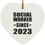 Social Worker Since 2023 - Heart Ornament