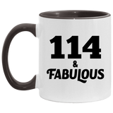 114th Birthday 114 & Fabulous - 11oz Accent Mug Black