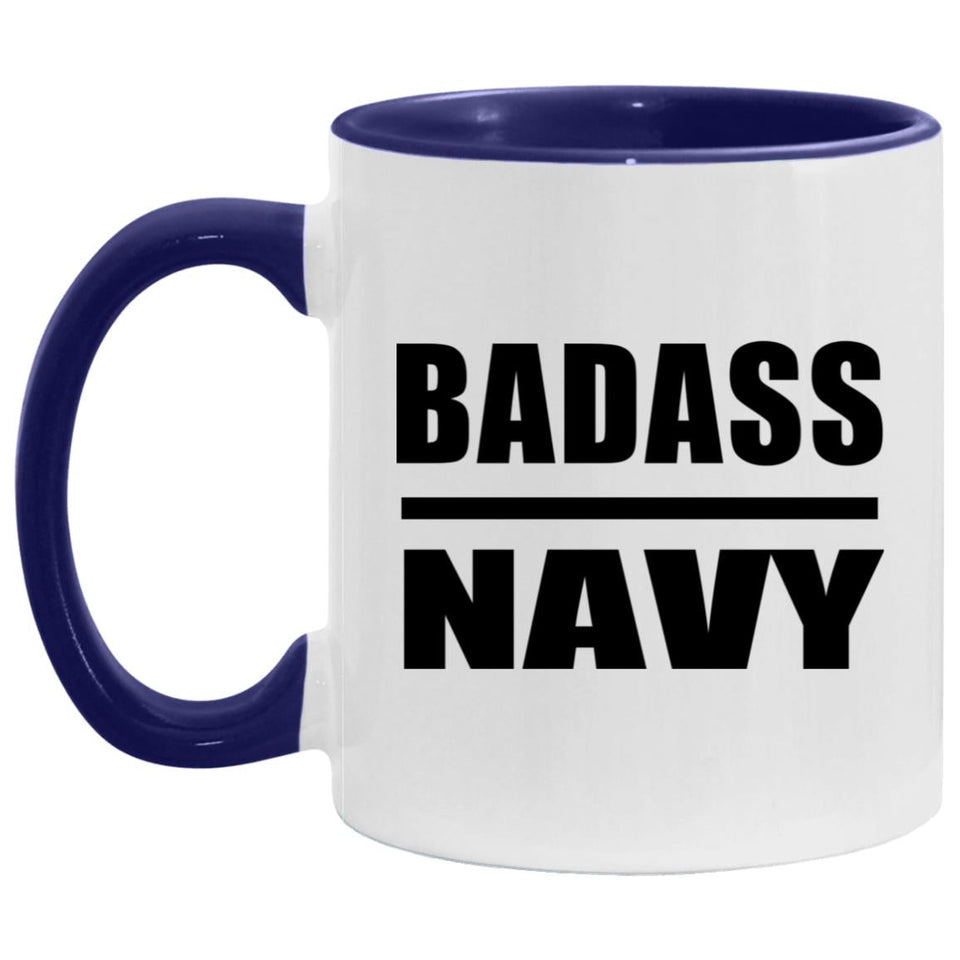 Badass Navy - 11oz Accent Mug Purple