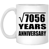 84th Anniversary Square Root of 7056 Years Anniversary - 11oz Coffee Mug