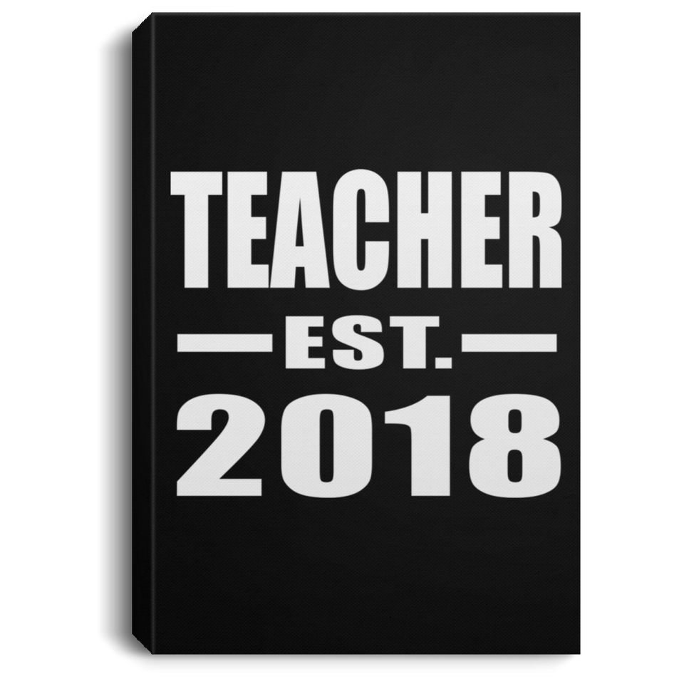 Teacher Est. 2018 - Canvas Portrait