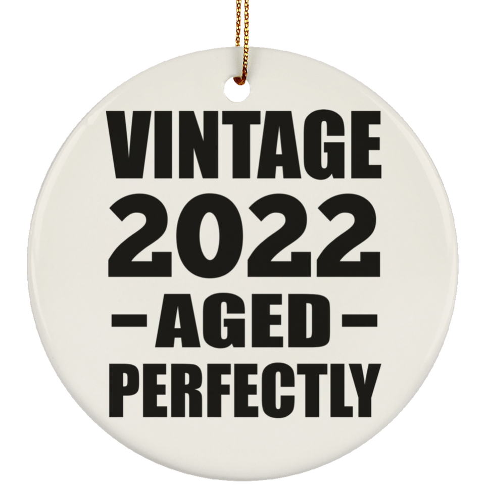 2nd Birthday Vintage 2022 Aged Perfectly - Circle Ornament