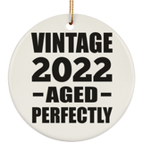 2nd Birthday Vintage 2022 Aged Perfectly - Circle Ornament