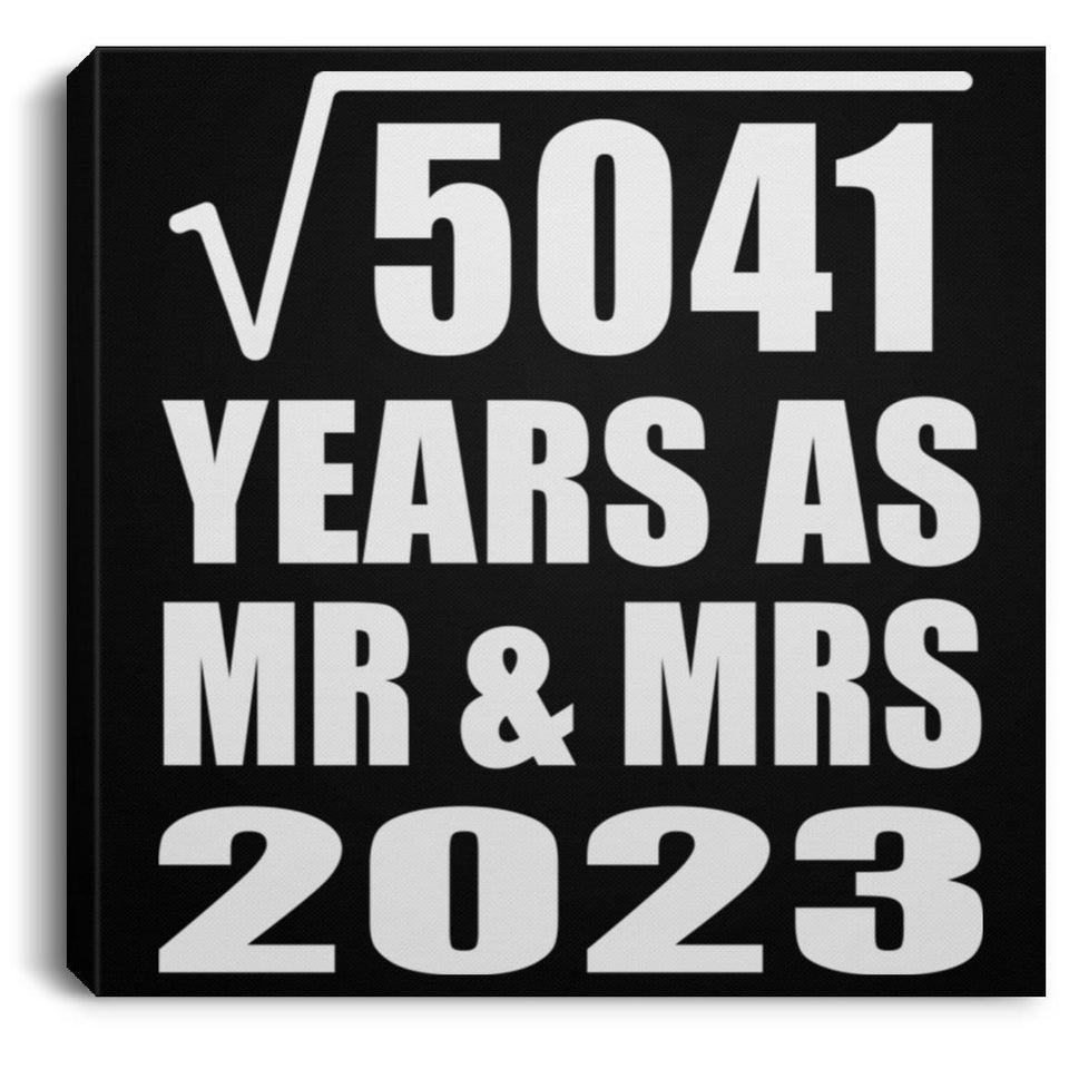 71st Anniversary Square Root of 5041 Years As Mr & Mrs 2023 - Canvas Square