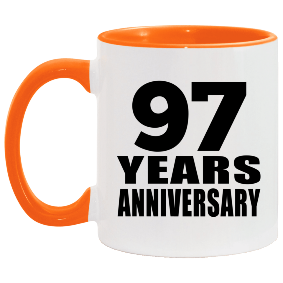 97th Anniversary 97 Years - 11oz Accent Mug Orange