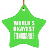 World's Okayest Stenographer - Star Ornament