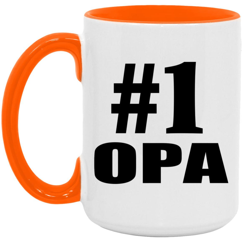 Number One #1 Opa - 15oz Accent Mug Orange