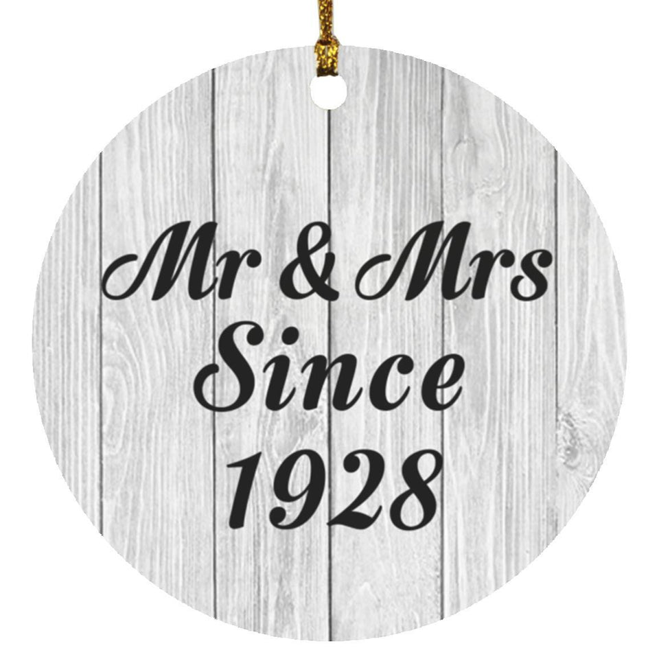 96th Anniversary Mr & Mrs Since 1928 - Circle Ornament F
