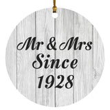 96th Anniversary Mr & Mrs Since 1928 - Circle Ornament F