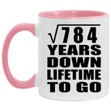 28th Anniversary Square Root of 784 Years Lifetime To Go - 11oz Accent Mug Pink