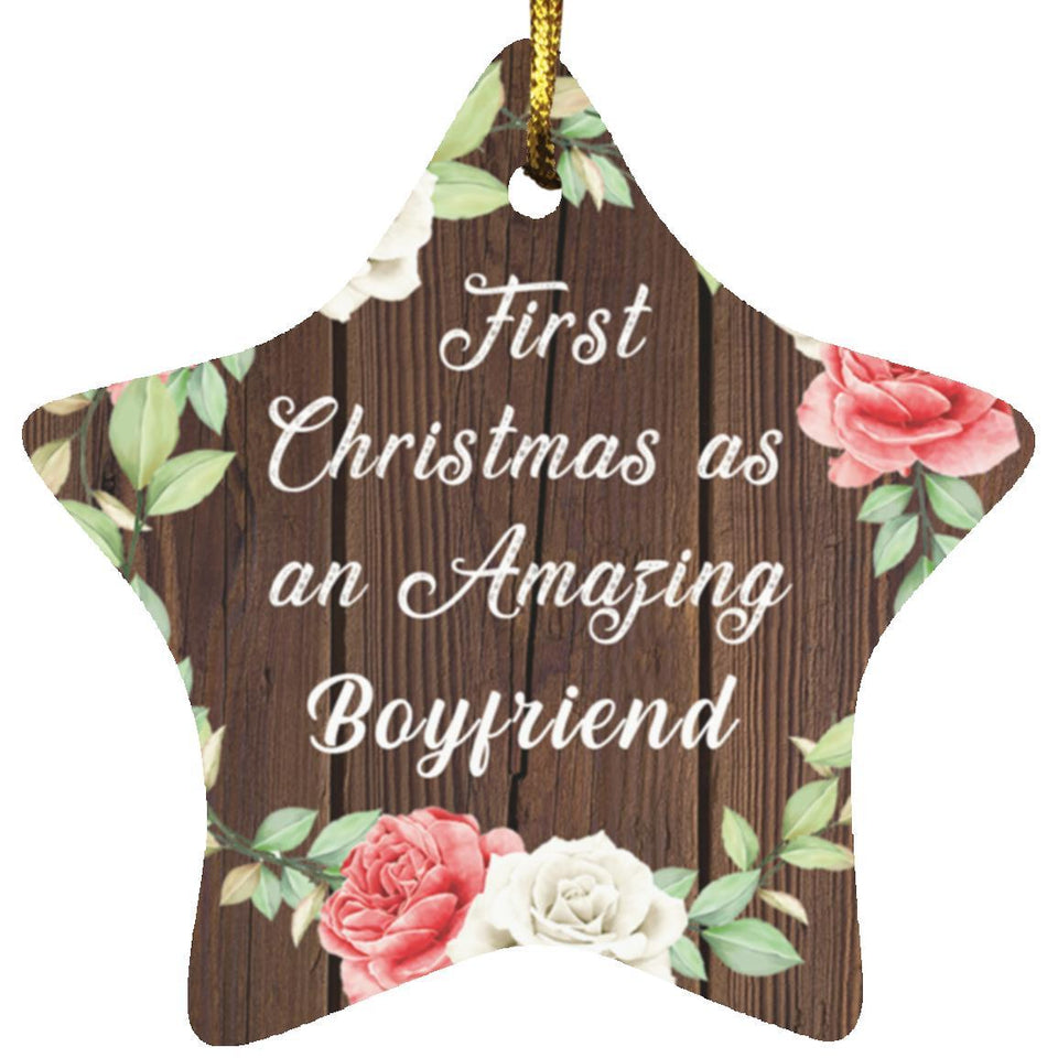 First Christmas As an Amazing Boyfriend - Star Ornament A