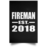 Fireman Established EST. 2018 - Poster Portrait