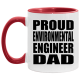 Proud Environmental Engineer Dad - 11oz Accent Mug Red