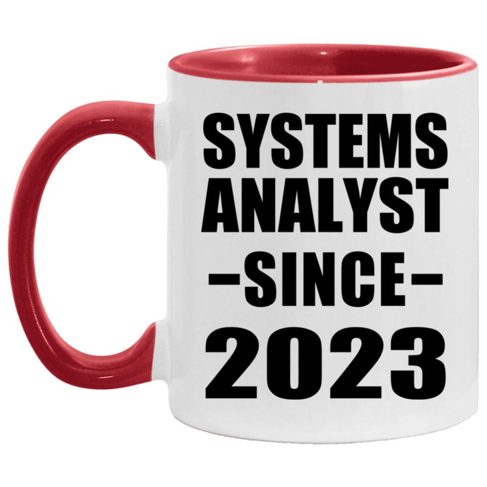 Systems Analyst Since 2023 - 11oz Accent Mug Red