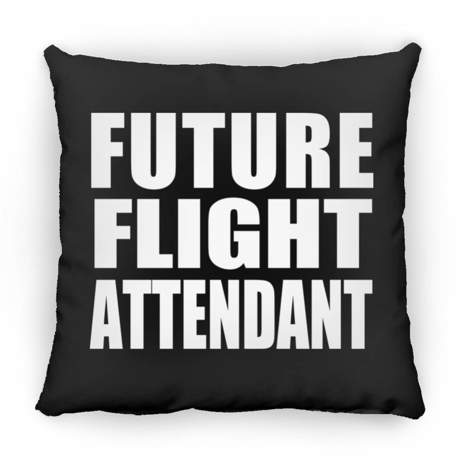 Future Flight Attendant - Throw Pillow Black