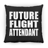 Future Flight Attendant - Throw Pillow Black