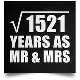39th Anniversary Square Root of 1521 Years As Mr & Mrs - Poster Square