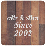 22nd Anniversary Mr & Mrs Since 2002 - Drink Coaster E