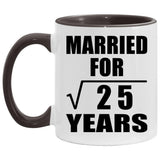 5th Anniversary Married For Square Root of 25 Years - 11oz Accent Mug Black