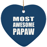Most Awesome Papaw - Heart Ornament