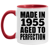 69th Birthday Made In 1955 Aged to Perfection - 11oz Accent Mug Red