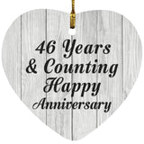 Happy 46th Anniversary 46 Years & Counting - Heart Ornament F