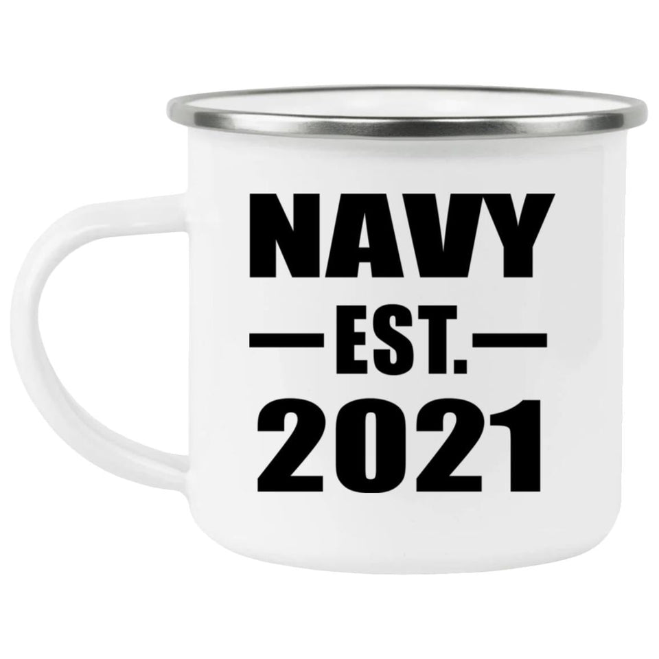 Navy Established EST. 2021 - 12oz Camping Mug