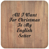 All I Want For Christmas Is My English Setter - Drink Coaster C