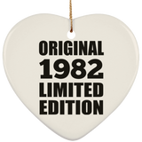42nd Birthday Original 1982 Limited Edition - Heart Ornament