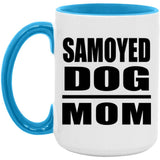 Samoyed Dog Mom - 15oz Accent Mug Blue