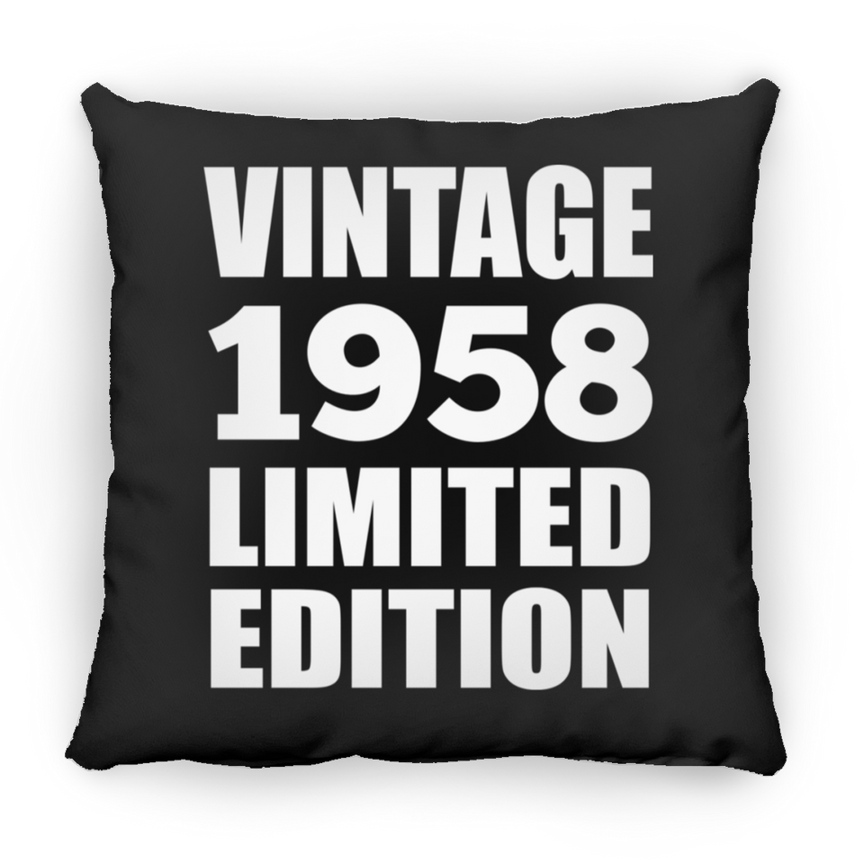 66th Birthday Vintage 1958 Limited Edition - Throw Pillow Black