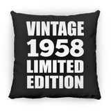 66th Birthday Vintage 1958 Limited Edition - Throw Pillow Black