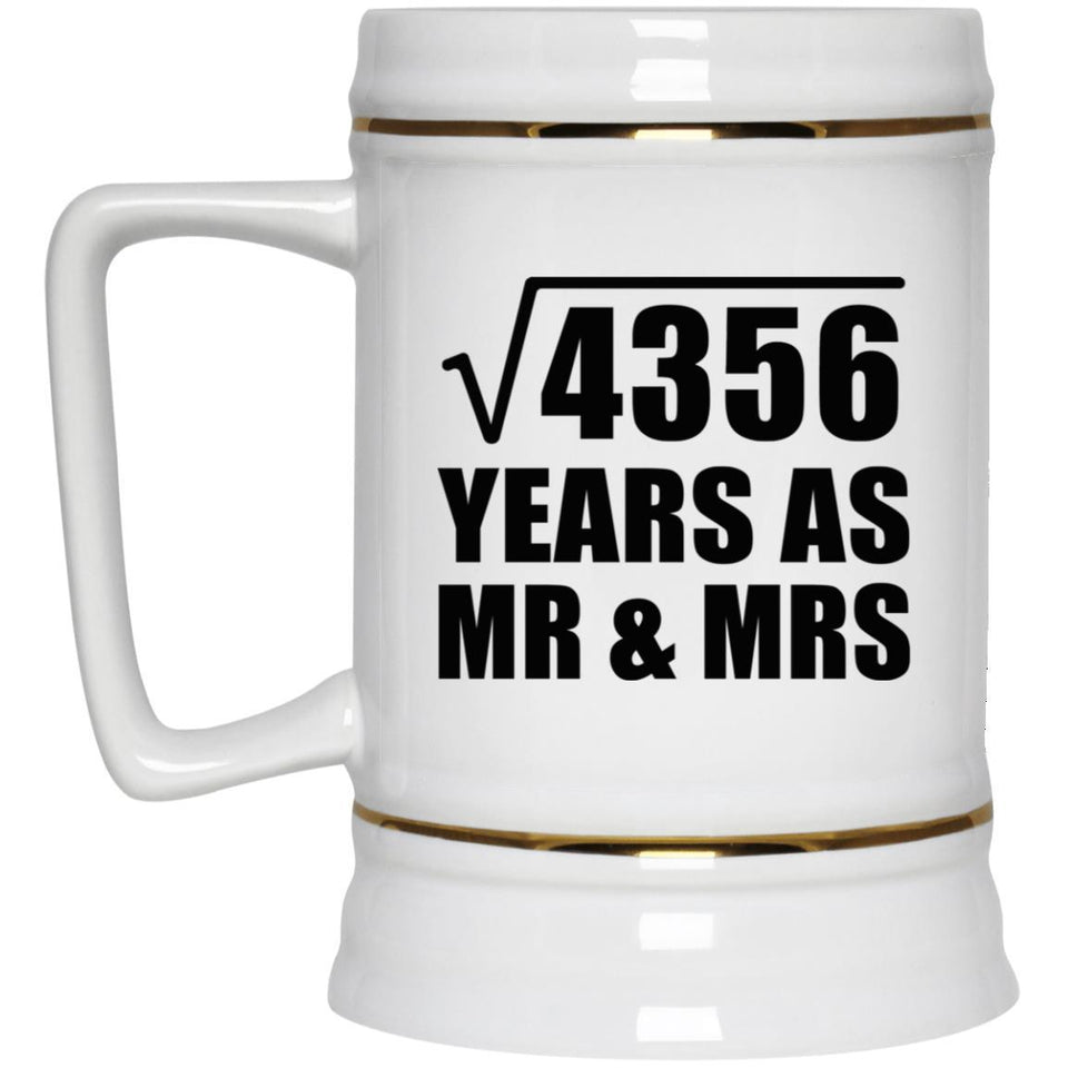 66th Anniversary Square Root of 4356 Years As Mr & Mrs - Beer Stein