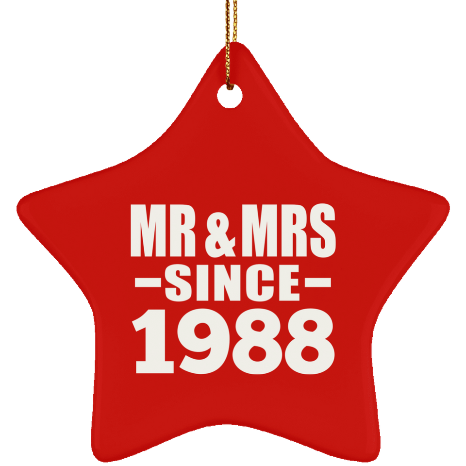 36th Anniversary Mr & Mrs Since 1988 - Star Ornament