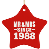 36th Anniversary Mr & Mrs Since 1988 - Star Ornament