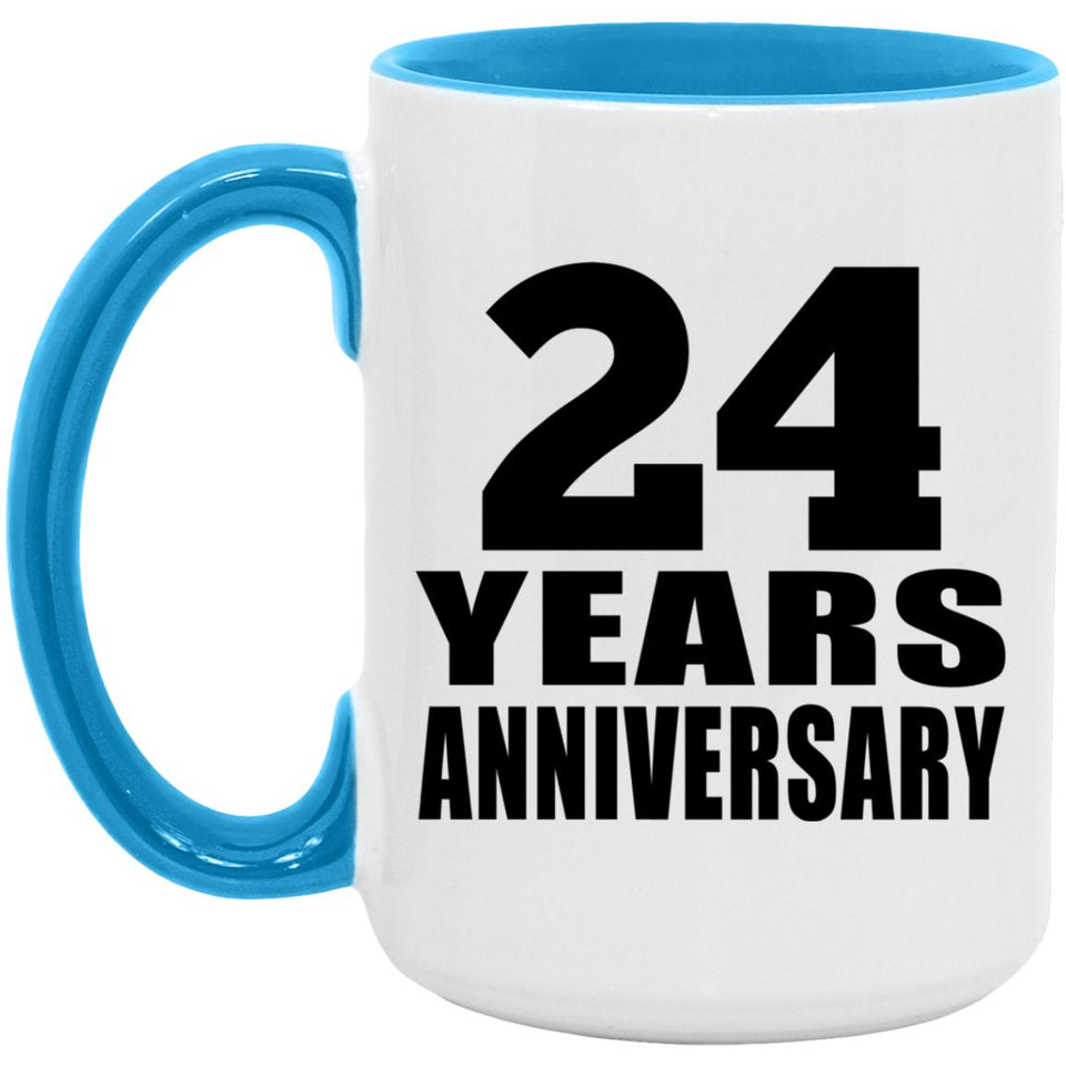24th Anniversary 24 Years - 15oz Accent Mug Blue