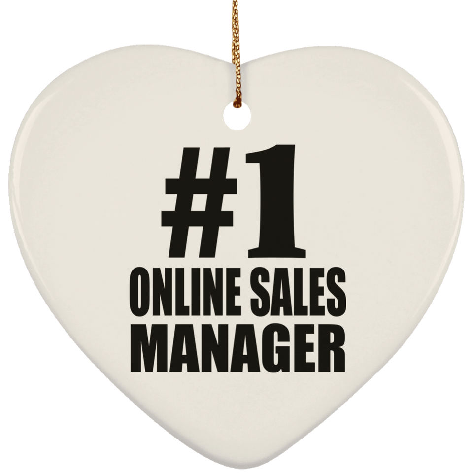 Number One #1 Online Sales Manager - Heart Ornament