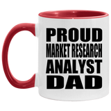 Proud Market Research Analyst Dad - 11oz Accent Mug Red