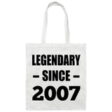 17th Birthday Legendary Since 2007 - Tote Bag White