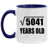 71st Birthday Square Root of 5041 Years Old - 11oz Accent Mug Purple