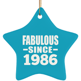 38th Birthday Fabulous Since 1986 - Star Ornament